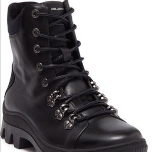 KARL LAGERFELD Leather Combat Boots